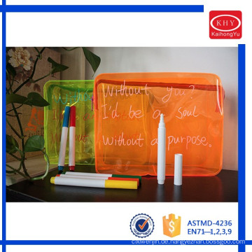 Promoting with plastic bag wet erase vivid colors polybag pens